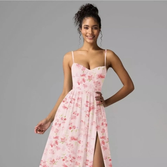 AW Kaitlin Dress Peach Blossom Breeze Maxi, Floral, Wedding Guest, Prom Size 22 - Picture 2 of 8